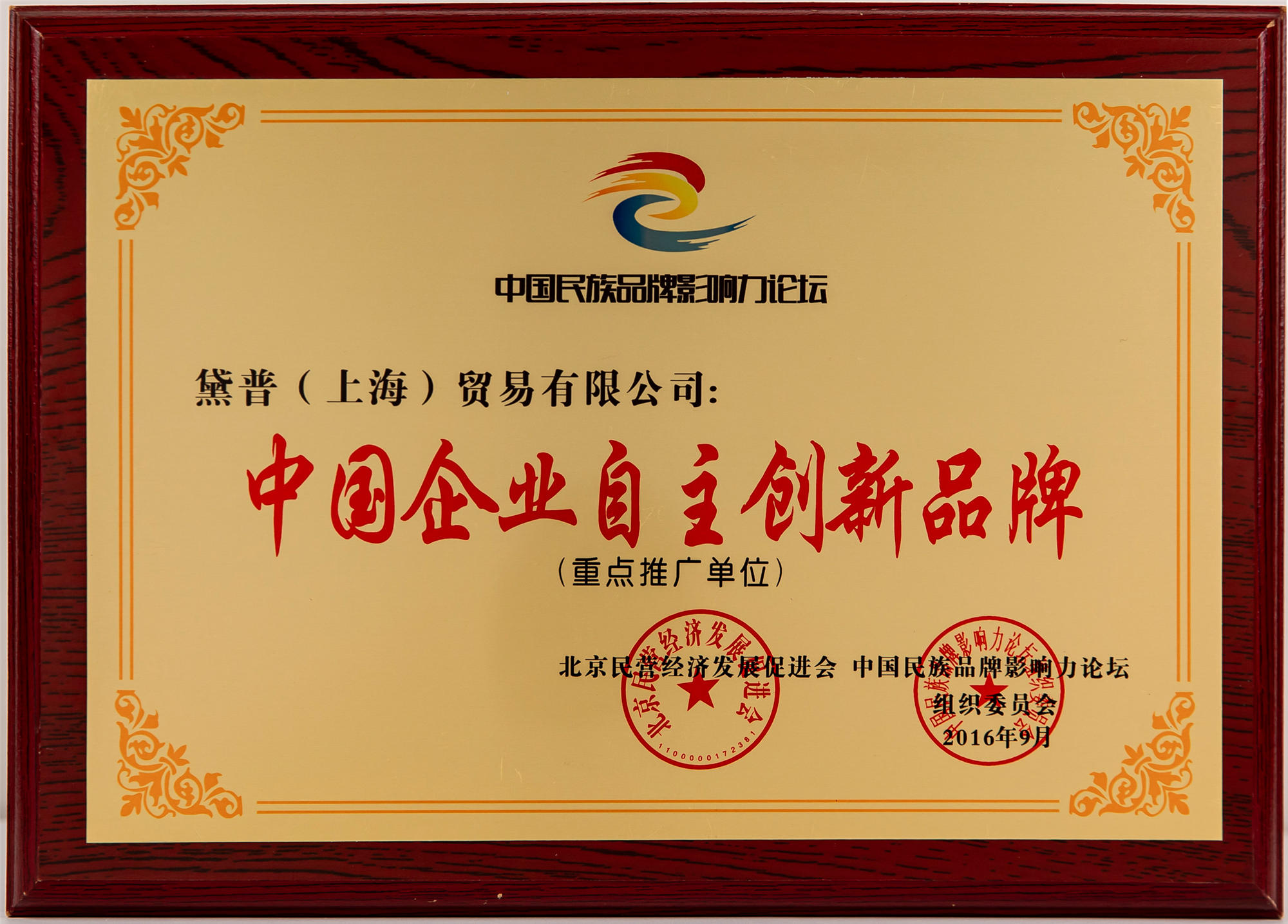 中國(guó)企業(yè)自主創(chuàng)新品牌重點(diǎn)推廣單位